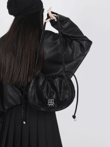 Original Small Batch Design Frosted Drawstring Good Luck Bag Underarm Bag Vintage Single Shoulder Crossbody Bag for Women 2025 New