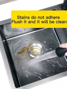 【 Free Deluxe five-piece suit】304 Black Sink Stainless for Kitchen double/Single slot Suitable for large kitchens Vegetable sink integrated basin vegetable Sterilization/dirt-free Thickness kitchen sink with faucet set kitchen sink complete set