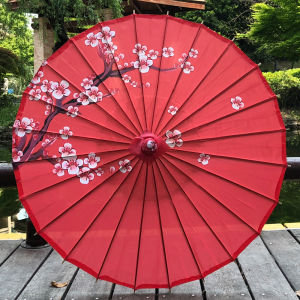 ร่มกระดาษน้ำมันคลาสสิกร่มผ้าไหมร่มงานฝีมืออุปกรณ์ตกแต่งสำหรับถ่ายภาพร่มงานฝีมือสไตล์จีนแขวนเพดานดอกโบตั๋นดอกเหมยดอกบัว