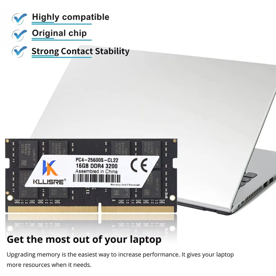 Kllisre Memória DDR4 16GB 2666 3200MHz Laptop Ram 204pin SODIMM