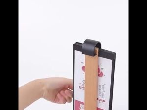 Wooded Menu HolderPage Turning Menu Wine Menu Price List Display Stand for Restaurant