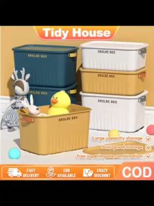 Tidy house Storage Box with Cover Multifunctional Storage Box Organizer Desktop Cosmetic Container Basket Sundries Classification Stackable Storage Box with Lid