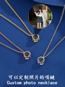 Customized Lettering Photo Necklace for Women Fancy Clavicle Chain Sterling Silver Simple Projection Pendant Valentines Day Confession Gift