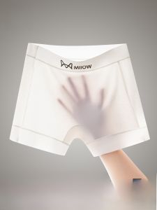 MiiOW | กางเกงชั้นในสตรีเอวสูงผ้าฝ้ายกันแสงผู้หญิง MiiOW ป้องกันการมองเห็นในฤดูร้อน กางเกงชั้นในไร้ตะเข็บ กางเกงบ็อกเซอร์เอวสูง
