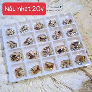 Set 20 viên charm đá khối kết chùm siêu sáng lấp lánh trang trí móng tay nail