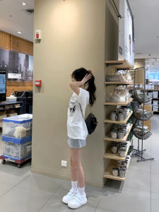 Summer Casual Sportswear Suit Womens Cotton Print Short Sleeve T-shirt Skirt Idle Style Sweet Wear Match Two-piece Set