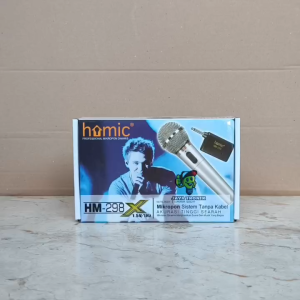 Mic Single Wireless Homic HM-298 Mikropon Karaoke Suara Jernih 2in1 Fungsi Kabel Atau Tanpa Kabel