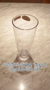 ASVITA Gelas Tinggi Crystal 425 ML - 6 PCS Food Grade Wadah Minum Plastik GT 123