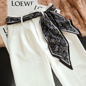 เข็มขัดผ้าพันคอไหมลายมะพร้าวขนาดเล็ก เครื่องประดับแฟชั่นสำหรับผู้หญิง ฤดูใบไม้ผลิและฤดูร้อน 2025 สายรัดผมผ้าไหมลายดอกไม้