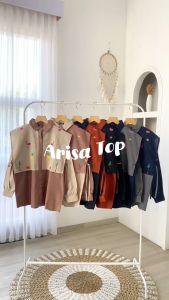 Arisa Top Shirt Kemeja Wanita Lengan Panjang | Kemeja Wanita Korean Style | Atasan Wanita Remaja Kekinian Terbaru Outfit Casual