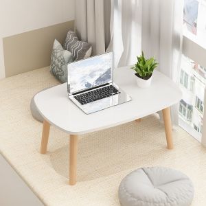 Simple Center Table Coffee Table with Solid Wood Legs and Non-Slip Mat for Living Room