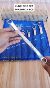 Kunci Ring SET 8pcs 75 Degree MULTIPRO IA01.4008 6x7-22x24mm / Double Ring Wrench Set 8 Pcs IA01 4008 MULTIPRO