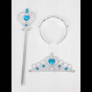 Uniqkids Frozen Princess Crown and Scepter Magic Wand For Kids Princess Costume Accessories