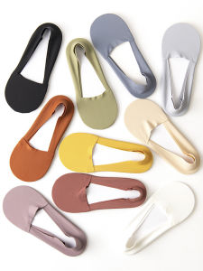 Tất Thuyền Bằng Lụa Băng Silicon Chống Trượt Mỏng Mùa Hè Cho Nữ Tất Ngắn Vô Hình Thấm Hút Mồ Hôi Chống Mùi Tất Cotton Nguyên Chất