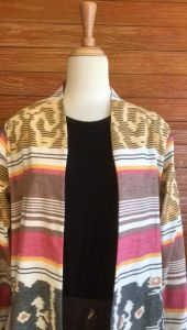 Minea one set outer celana full tenun Razeta cream