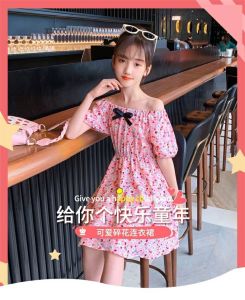 D06 Dress Sabrina anak remaja Dress Import anak perempuan