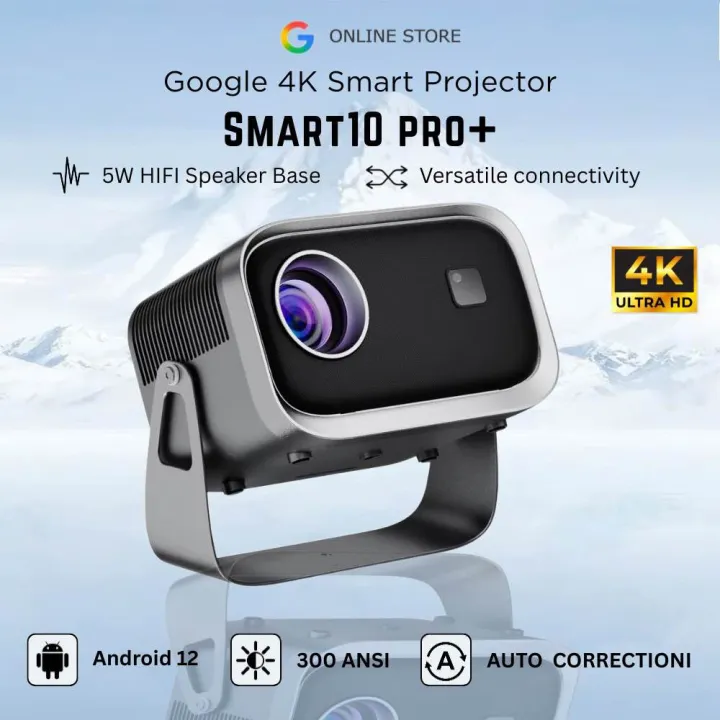 NEW Projecter Portable LED Projector, Electric Focus Projector 1080P FHD, Outdoor Projector With Android 11.0 5G WiFi