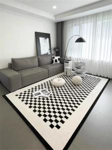 Check Pattern Modern Minimalist Carpet