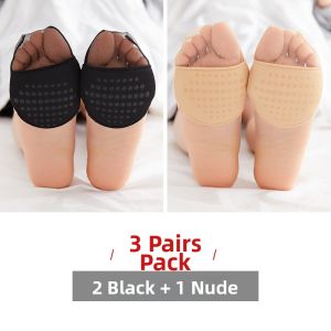Invisible Non-slip Half Palm Thin Toe Cushion Womens Ankle Socks