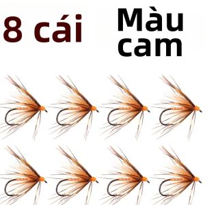 Bimoo 8 Chiếc # Bộ 14 Mồi Câu Tenkara Mềm Grizzly Có Móc Câu Có Ngạnh Dành Cho Cá Hồi Và Cá Hồi Xám Màu Xám.