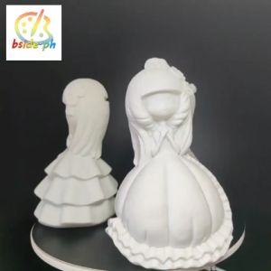 [Fast Shipping] 17 - 29 cm DIY Graffiti Princess - themed Girl Piggy Banks. Souvenirs Gifts Home Decor Desk Ornaments. Durable Vinyl Ideal for Kids’ Birthdays and DIY Enthusiasts with Various Shapes. [White Piggy Bank + 12 - color Paint Set]