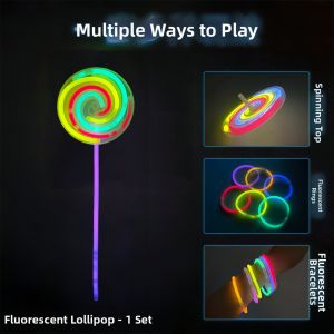 Glowing Nightlight Spinning Lollipop-shaped Toy