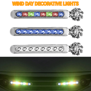 KEVANLY | 2pcs Car With Wind Powered Fan LED Daytime Headlight Auxiliary Lighting For Enhanced Visibility Motorcycle Lamp Floodlights