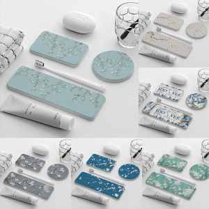 Chinese Style Selected Diatom Ooze Washstand Mat Waterproof Cup Mat Toilet Soap Holder Soap Quick-Drying Hydrophilic Pad