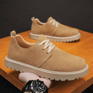 Mens Casual Leather Shoes British Style Low Help Martin Boots Vintage American Business Flip Suede Comfortable Alligator Pattern