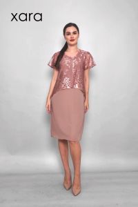 Xara Lily Lace Cape Overlay Dress