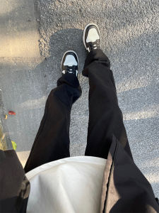 Cleanfit กางเกงยีนส์ทรงตรงทรงหลวมเอวกลางทรงหลวมสไตล์อเมริกันสำหรับผู้ชายในฤดูใบไม้ร่วง/ฤดูหนาว