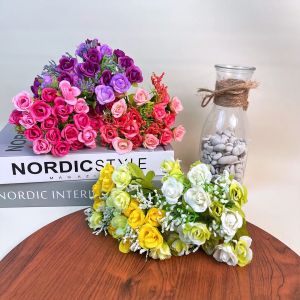 Tanaman Hias Bunga Mawar Tangkai Artificial Bouquet Ornamen Dekorasi Vas Ruangan Rumah COD PBP209