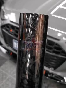 Small Size High Quality PET Glossy Forged Carbon Black / Silver / Red Vinyl Wrap Film Adhesive Vehicle Car Decal Wrap Bonnet Side Mirror Wrap