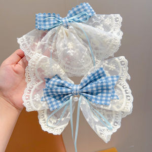 ENEN | Kẹp Tóc Bé Gái Nơ Lớn Fairy Viền Ren Chống Trượt