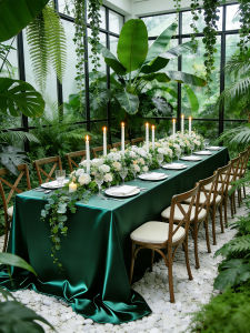anfeng | Custom Luxury High-End Retro Dark Green Rectangular Tablecloth