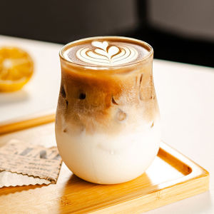 E.B.【Ready in Stock】 Glass Cup Heat Resistant Mug Cup Coffee High Quality Glassware Transparent Drinking Glass Mugs