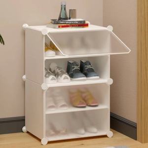 Modern Simple Multi-layer Shoe Rack Indoor Door Entry Small Size Plastic Material Easy Installation for Rent House Entrance Cabinet