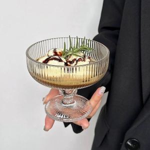 ถ้วยแก้วไอศครีม ใส่ผลไม้และขนม ทรงกลม แก้วน้ำแก้วไวน์ ร้านกาแฟ รุ่น 4116
