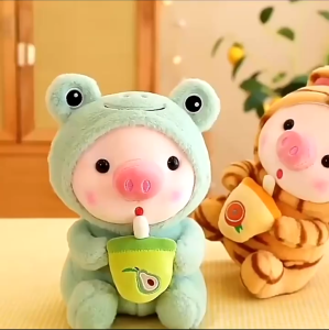 gấᴜ Bông Heo Cosplay Ôm Bình trà Heo cute cầm sinh tố Hàng chuẩn đẹp như hình