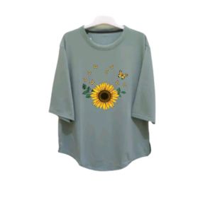 kaos oversize wanita/kaos wanita lengan 3/4 LD 120 pj70