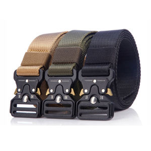 3.2cm Tactical Belt for Men Military Grade Nylon Quick Release Heavy Duty Outdoor Hiking Rigger Belt with Alloy Buckle