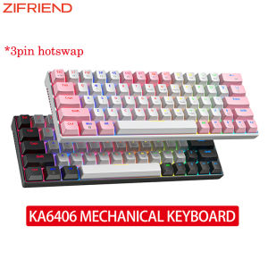 ZIFRIEND KA646 63 Keys Mechanical Keyboard Wired Gaming Keyboard 3 Pin Switch RGB Backlit Hot swappable Blue / Red Switch K600 Keyboard K6 Keyboard - Lazada
