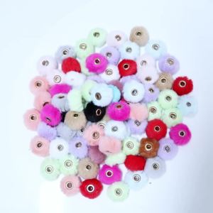 10pcs/lot Plush Fur Covered Ball Beads Cute Multicolor Pompom Spacer Beads For DIY Jewelry Making Earring Bracelet Accessories
