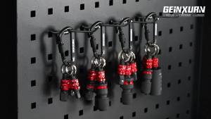 Geinxurn Socket Holder Keychain Set.1/4" 3/8" and 1/2" Drive Quick Release with Adapters Ideal for Electricians Construction