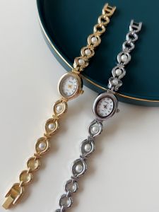 Elegant Small Dial Fashionable Womens Watch Bracelet Stylish Decorative Compact Quartz Movement Metal Band Jewelry Clasp