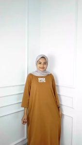 Midi Dress Terbaru 2024 DM3 Bahan Combed Apk Sablon Tunik Kaos Oversize Wanita Kekinian