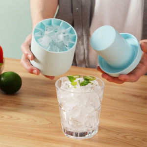 Makery【Ready in Stock】 Silicone Ice Cube Mold Creative Round Ice Bucket Ice Maker Holds Up to 60 Ice Cubes