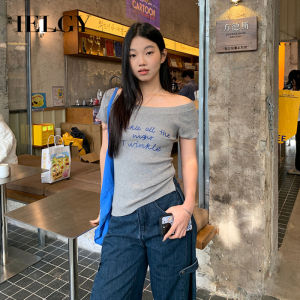 Áo hở vai nữ sành điệu ielgy Áo thun tay ngắn Cotton