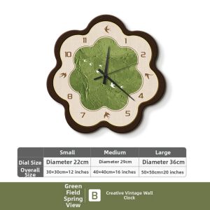 YUANLAISHIWOJIA | Retro Green Scenery Silent Wall Clock