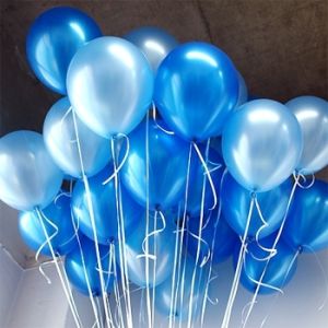 12-Inch Thickened Blue Pearl Balloon White Light Blue Decoration Scene Balloon Birthday Layout Opening Balloon